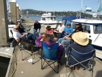 Appetizers on the dock at Sausalito.  Man, can this group EAT!