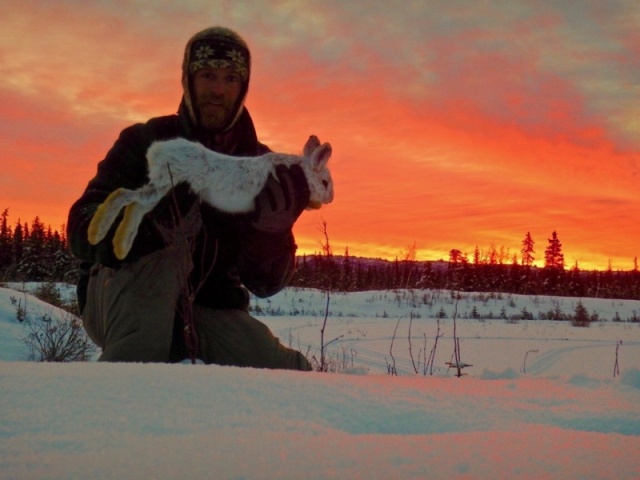 Mike & last Snowshoe Hare of the season.