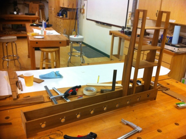 Glue Up of Spice Rack for Galley