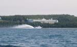 Ferry from St. Ignace, MI passing the Grand Hotel on Mackinac Island