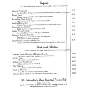 Lopez Islander Menu