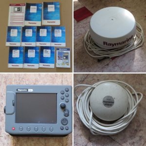 Raymarine Electronic System for Sale.  Radar, C80 Chart Plotter, Auto Pilot, Fish Finder, Transducer