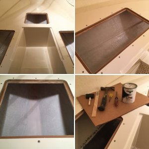 01 like a lot of C-dory cruiser owners I decided to use  the v-birth foam space for storage.