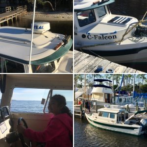 Mia at the helm