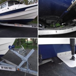 Notice boat sitting too far forward on trailer bunk