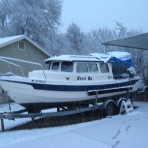 Snowstorm at RV1 Casey and Mary's (Katmai) in Lake Montezuma AZ, Feb 20/13
