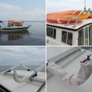 I had a local alumiinum guy bend some 1\" tubing and weld some end straps and a plate on each.  Plate location was an appoximation (with measurements) of the roof rail location.