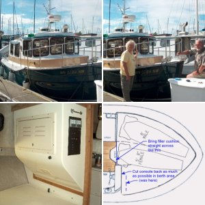 (C-Ranger R25) Note how hanging clothes locker cuts into the V-berth space