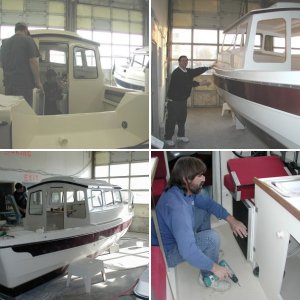 Love at First Sight! Daydream and Crew in C-Dory Shop, 2-7-03