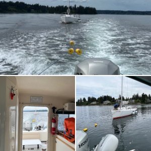 Towing a race boat from Olympia to Seattle for a race