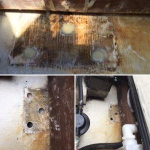 Holes in the bilge.