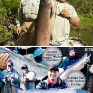 Advertisement in Northwest Sportsman Magazine, January 2012.  The gentleman in the middle was my wife's cousin Bill.  A great fisherman and great adventurer.  RIP Bill.
If you didn't notice, that's me in the middle of the picture, the 3rd person on the right of the three people together.