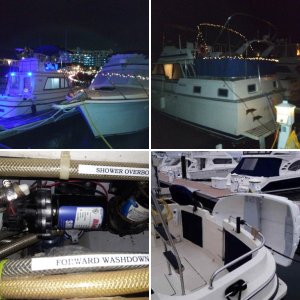 Slow Lane at the marina where I bought her. Next to a nice Mainship 40 trawler