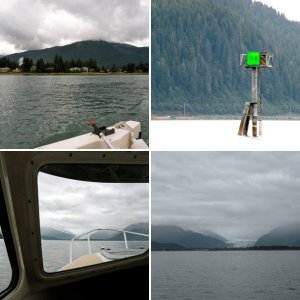 View of Mendenhall Glacier from Fritz Cove (North Douglas boat ramp).