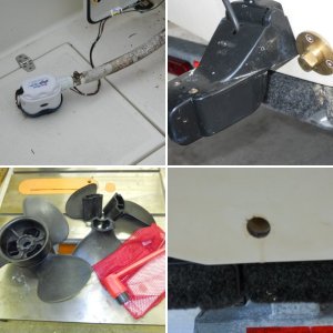 1" cores cut from transom. Closed cell foam core. Garboard flanges and plugs. Orange plugs are emergency spares.