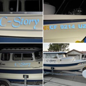 New name and license stickers - from BoatUS