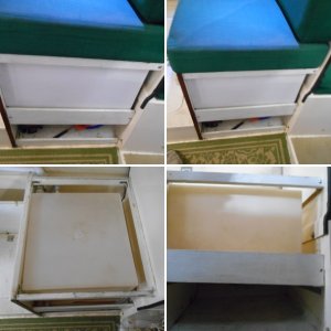 The original tank was pulled to make room  for the AC unit.  I used a bladder tank in a couple different locations, but it just did not work out.  Moving the original tank forward took some weight off the stern and was an easy job.
