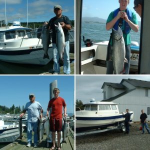 Jr Buckwheat and some grumpy fart with the catch of the day...Warrenton, spring 03