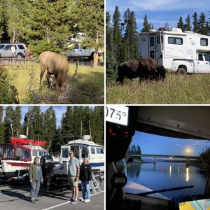 June 4 back to our favorite dock slip B1 at the Bridge Bay Marina for the summer.  Pulled the boat on Sept 4, 2 days before leaving on road trip to Tuktoyaktuk on the Arctic Ocean