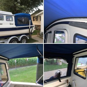 Starboard view of new camper enclosure
