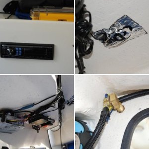 Microwave and shelf, CO detector