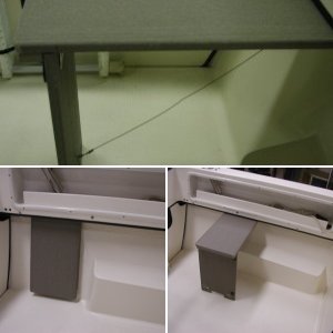 Port bench will slide forward to cabin