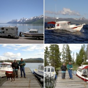 Yellowstone John and Edna in the Farwest 11 returning from cruise down lower end of lake