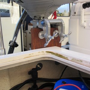 Can open hatch with motor mounted.  (Battery moved aside for installing mount)
