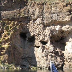 holes in the canyon walls