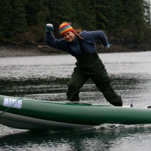 cupla years ago when i rigged the yamaha 2.5 to AIRE canoe -  motorized-surfboard-in-winter =D