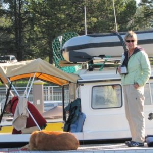Roger, Cheryl Juntunen on In Cahoots at marina