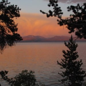 Sunset over the lake