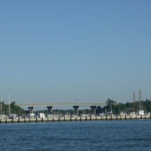 The bridge into Cape May and a large marina