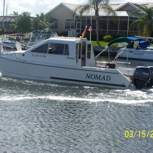 Media 'Our current boat is a 1999 C-Dory TomCat.  I had been looking for one of these for min. 5 years before we found this one.  Now we are talking about when we fully retire, trailering back to the areas of the Loop that we liked the best and doing them over again plus many other inland rivers and lakes.' in album 'This is our 5th big boat.  We looked for over 4 years for this boat.  This is her sitting in the storage yard.  We wanted a trailerable, smaller, more economical, more livable boat.  And this was it for us.'