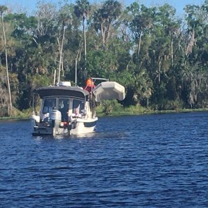 balanced and ready to swing aboard