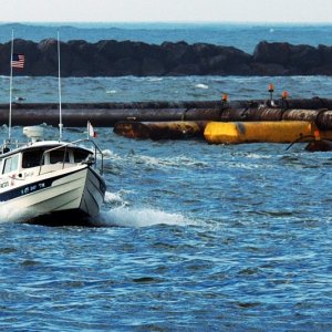 Patrolling the harbor entrance