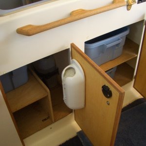 Media 'Galley cabinet storage shelves.' in album 'Delivery and Naming Day! (Katmai was my last field assignment with the Nat'l Park Service.)'