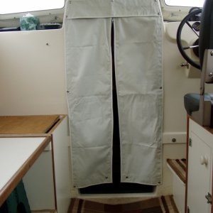 Privacy Curtain Closed with Velcro at Top