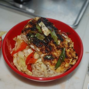 Media 'Grilled Halibut on Ramen' in album 'crab quesadillas'