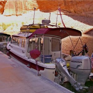 Daydream at Dock at Rainbow Bridge in Forbidding Canyon 9-19-08