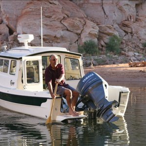 Chris operating stern truster