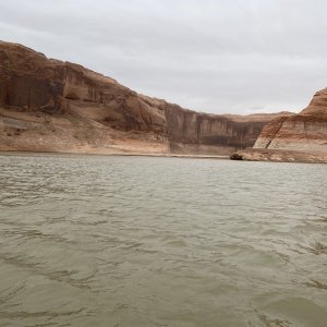 Large sandbar across the Escalante just above 40 mile creek to shallow & muddy water to access the bar