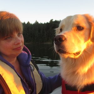 Kim and Sunshine at sunset.
