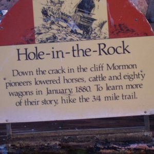 Hole in the Rock floating information sign 9-26