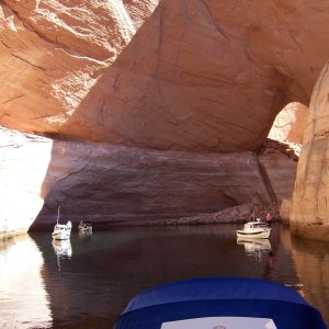 Two Bears, Hunky Dory and Rana Verde at La Gorce Arch in Davis Canyon on the Escalante River Arm 9-27
