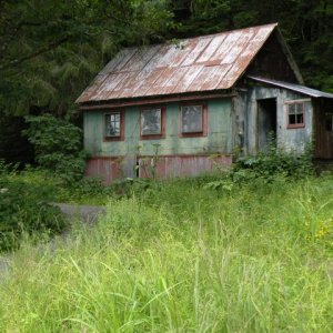 Derilect cabin at Taku Harbor (private property)