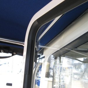 black industrial strip used to blend into door seal on the inside