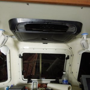 Media 'DSCN0400' in album 'We had these 2 speed, safe-to -contact fans on the 22 and they performed flawlessly for 5 years. In this configuration they rotate 360 degrees side to side, straight up and straight down.  The blue stuff is foam to cut down on noise and vibrations.'