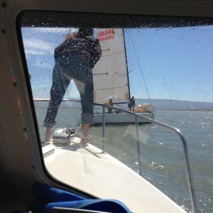 Pulling a sail boat off a bar