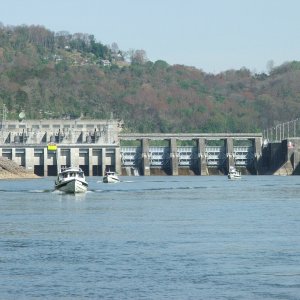Down River Side of Cordell Hull Lock & Dam